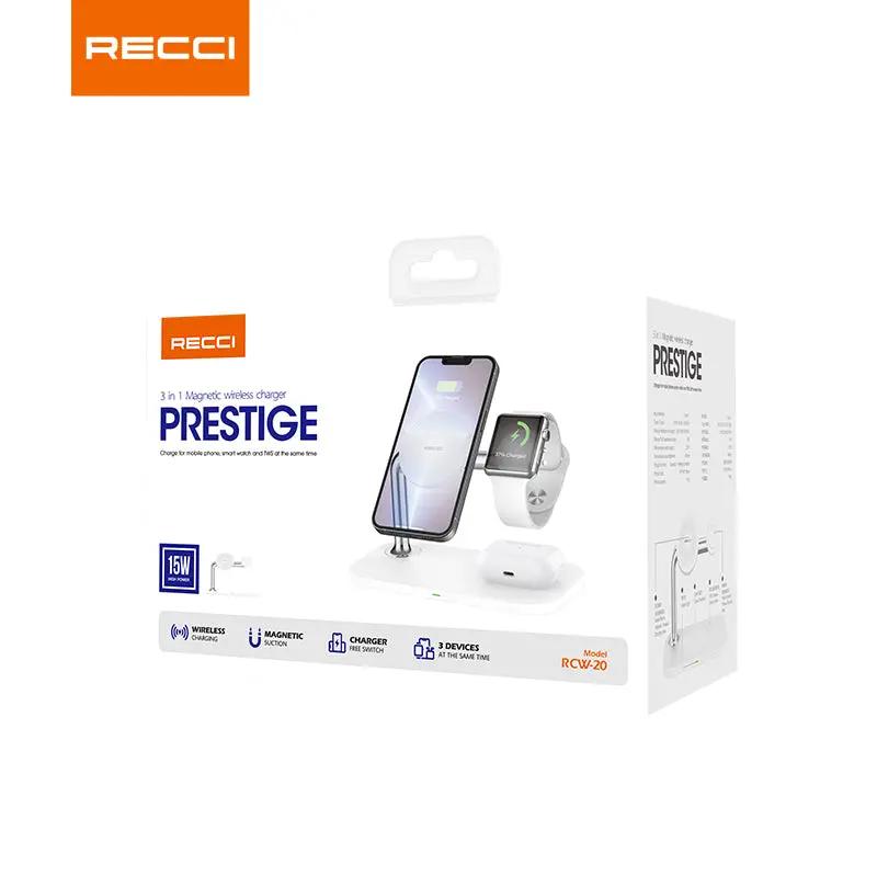 Recci 3 in 1 Magnetic Wireless Charger RCW-20 Tech House Singapore