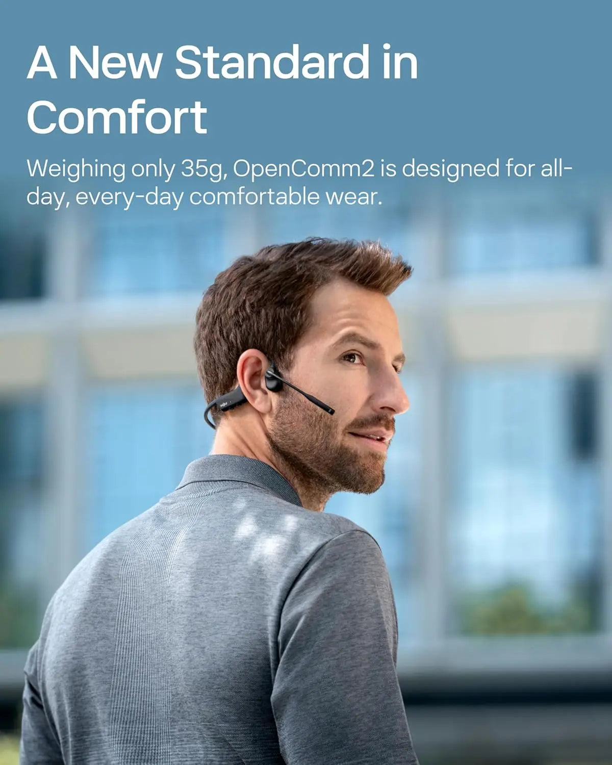 SHOKZ OpenComm2 Bone Conduction Stereo Bluetooth Headphones (2025 Upgrade) C120 Tech House Singapore