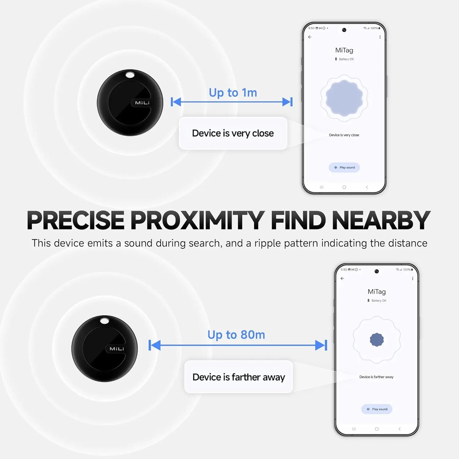 MiLi MiTag Bluetooth Item Finder (IOS & Android Compatible) Key Finder, Luggage Locator, Pet Position and more (HD-P16) MiLi Singapore
