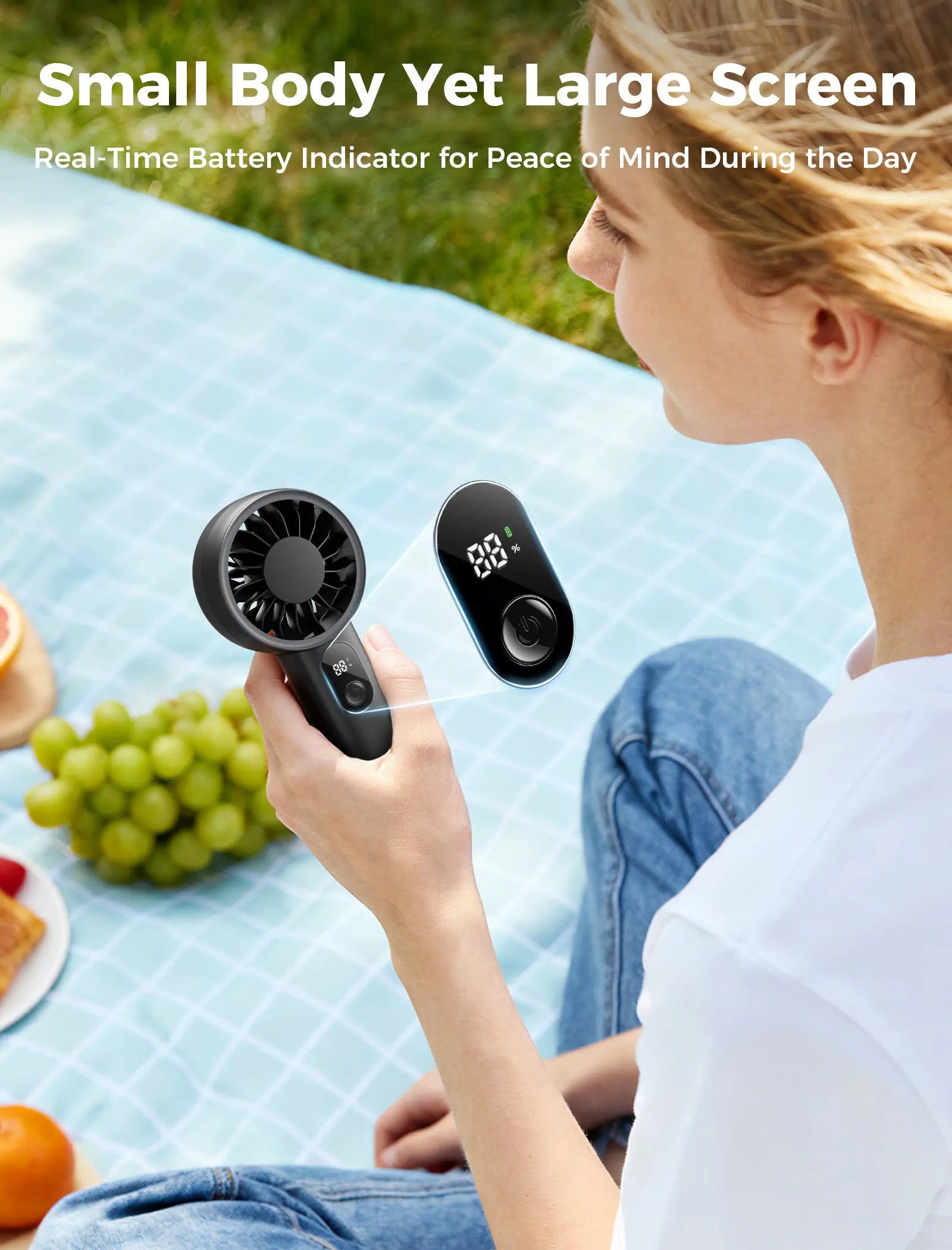 Aecooly Portable Handheld Fan Halo 03 | Portable USB Rechargeable Fan | Strong Wind | Lightweight Fan Tech House Singapore