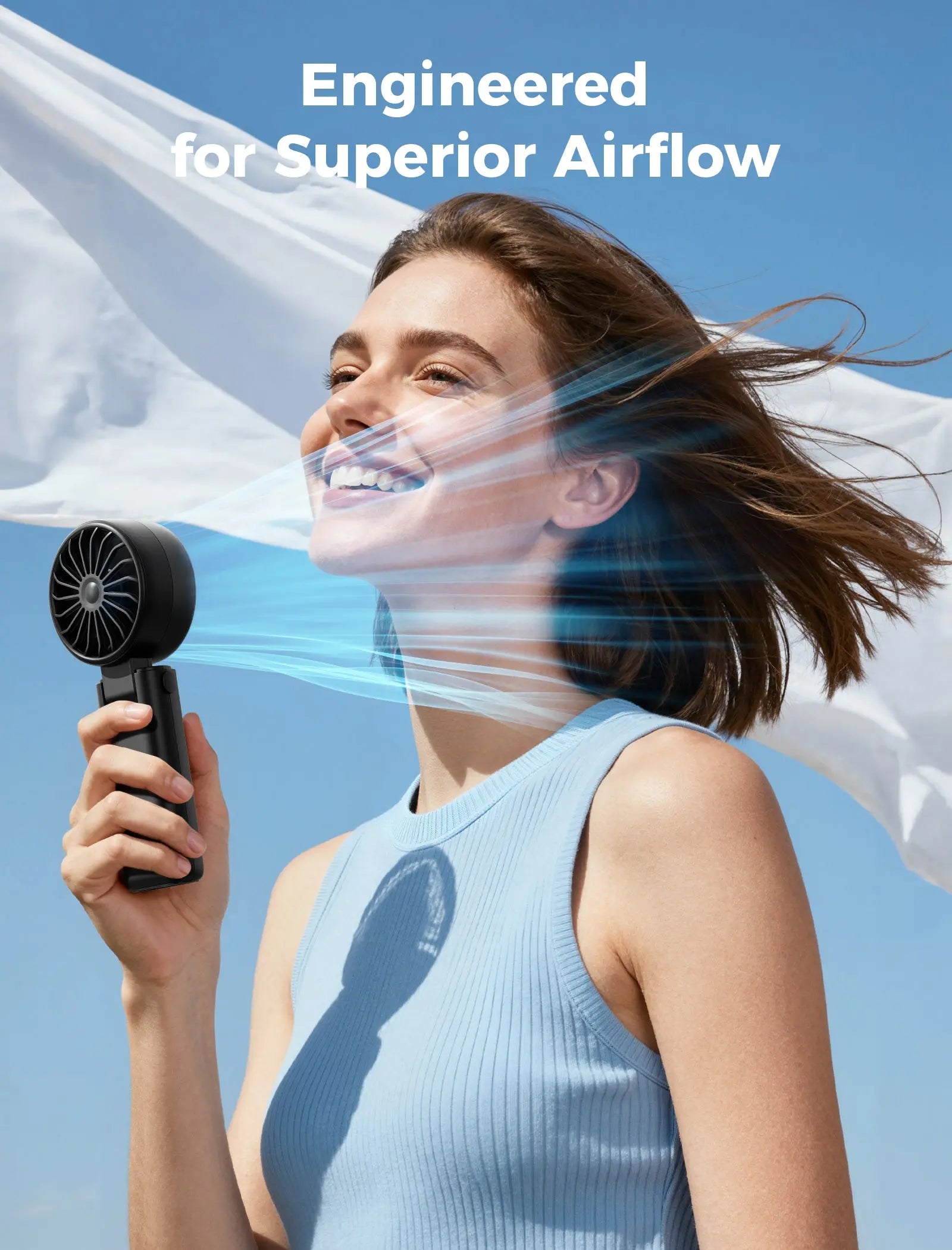 Aecooly Portable 3 In 1 Handheld Fan Halo 04 | Portable USB Rechargeable Fan | Strong Wind | Multi-Use Fan Tech House Singapore