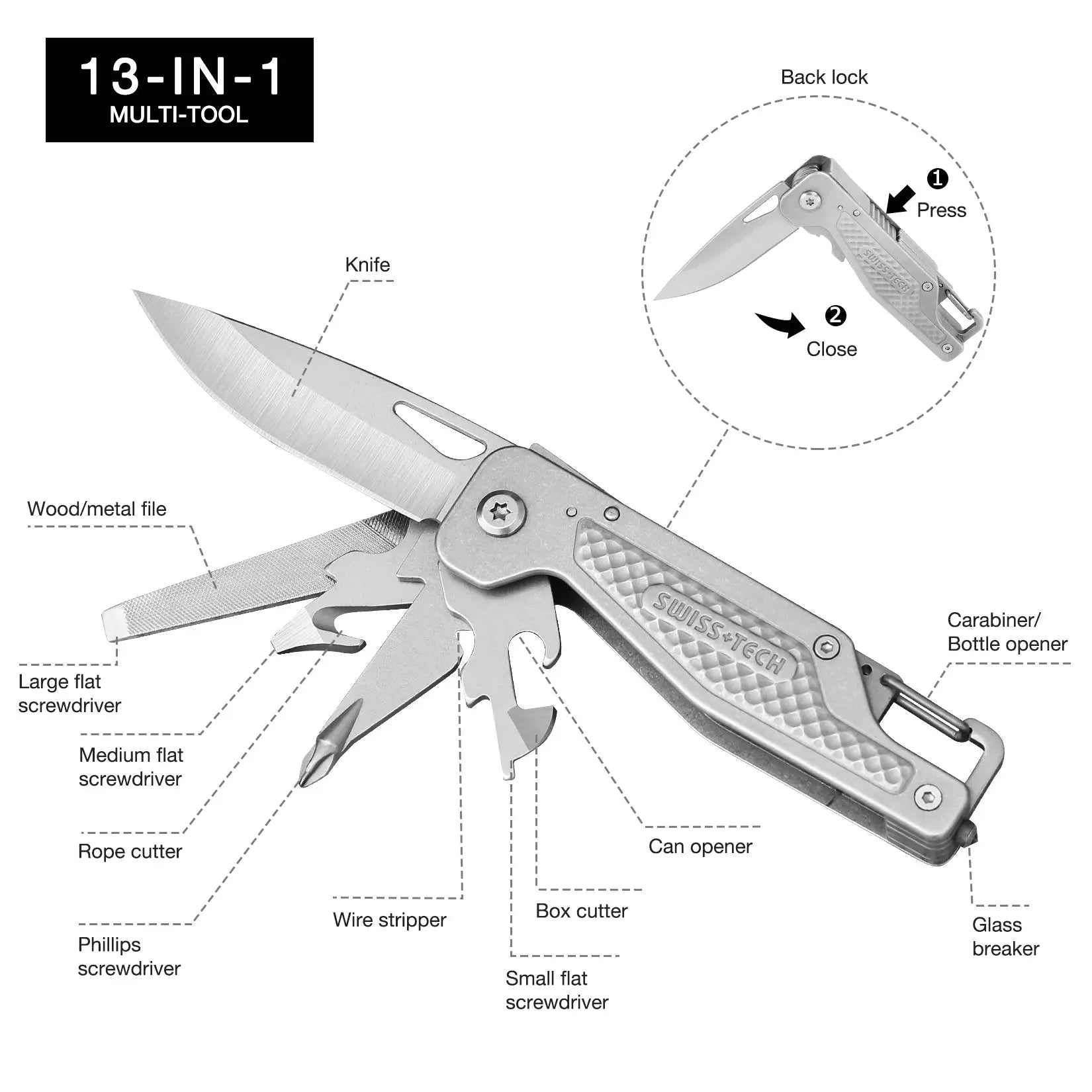Swiss+Tech 13-In-1 Multi-Tool ST022001 Tech House Singapore