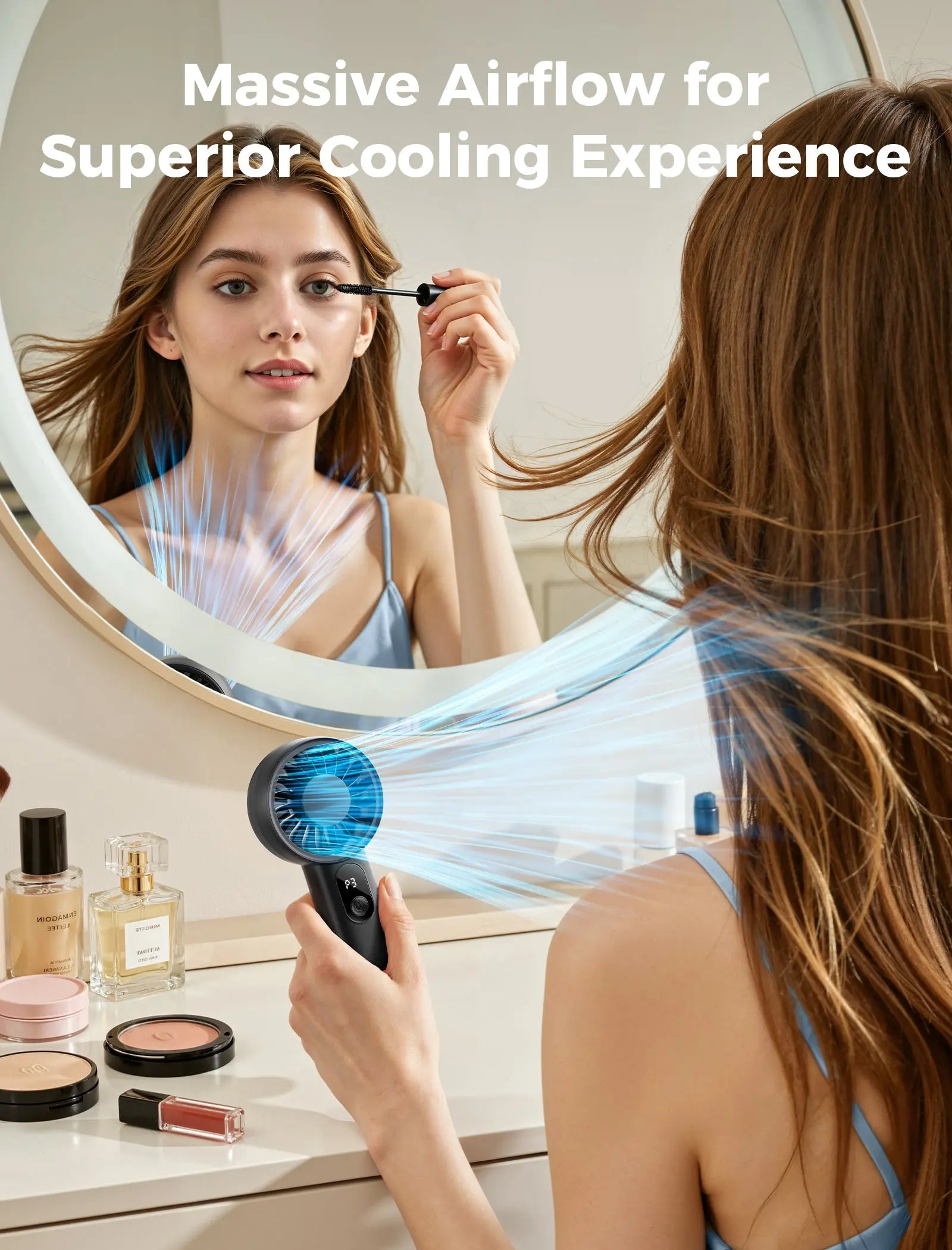 Aecooly Portable Handheld Fan Halo 03 | Portable USB Rechargeable Fan | Strong Wind | Lightweight Fan Tech House Singapore