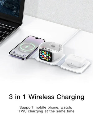 Recci 3 in 1 Foldable Magnetic Wireless Charger RCW-36 Tech House Singapore