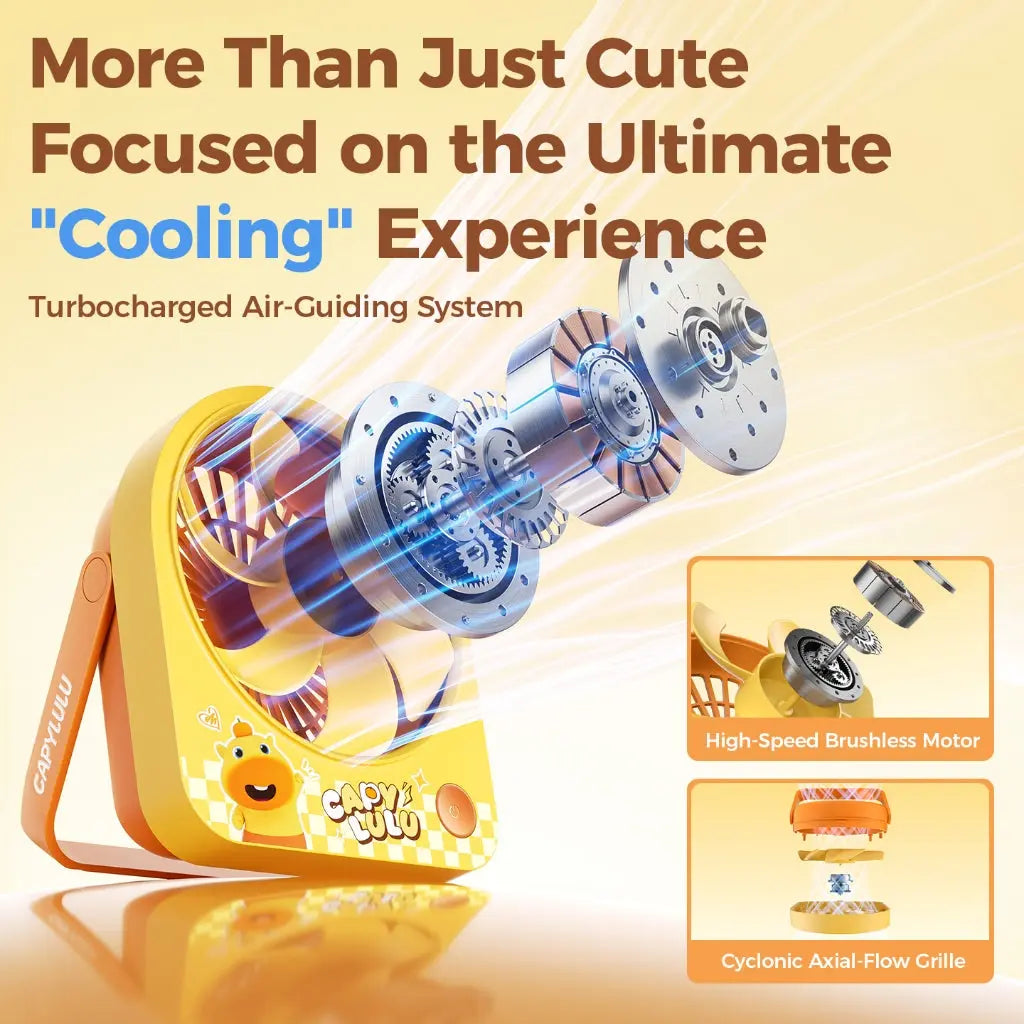 Aecooly x CapyLulu Portable Handheld Fan Air Gimbal Portable Mini Desk Fan Portable Mini Neck Fan Tech House Singapore