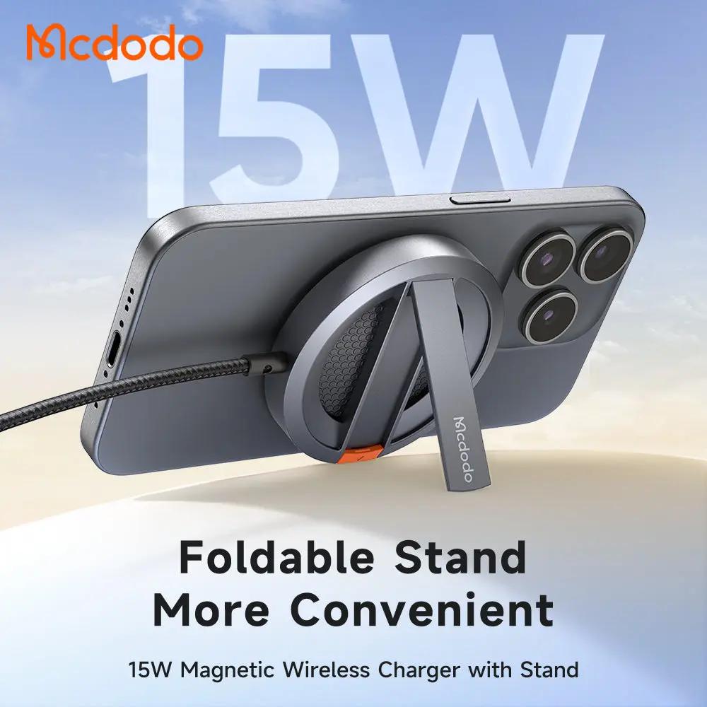 Mcdodo Magnetic Wireless Charger 15W Fast Charging with Foldable Stand CH-5500 Tech House Singapore