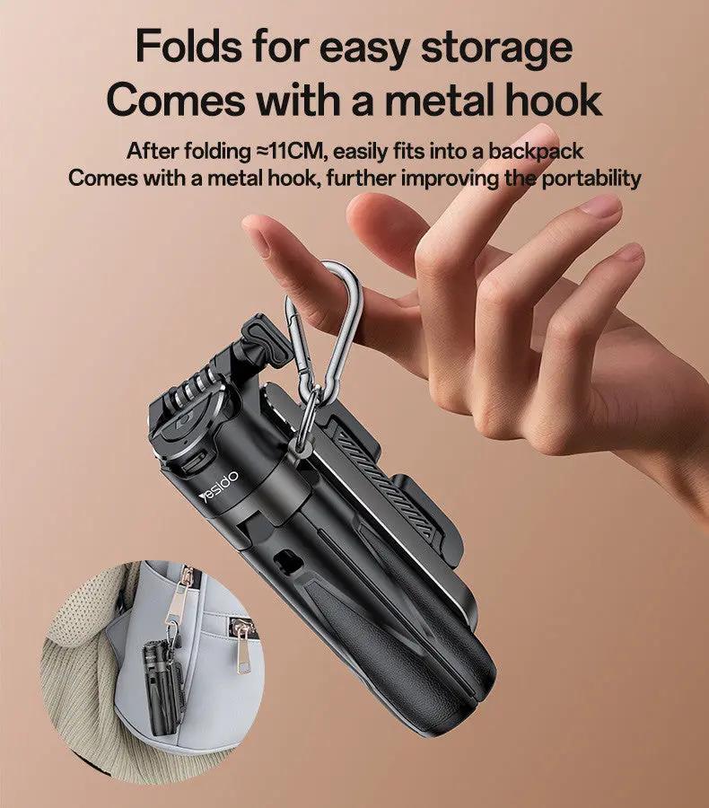 YESIDO Detachable Remote Control Reinforced Tripod Mini Selfie Stick SF29 Tech House Singapore