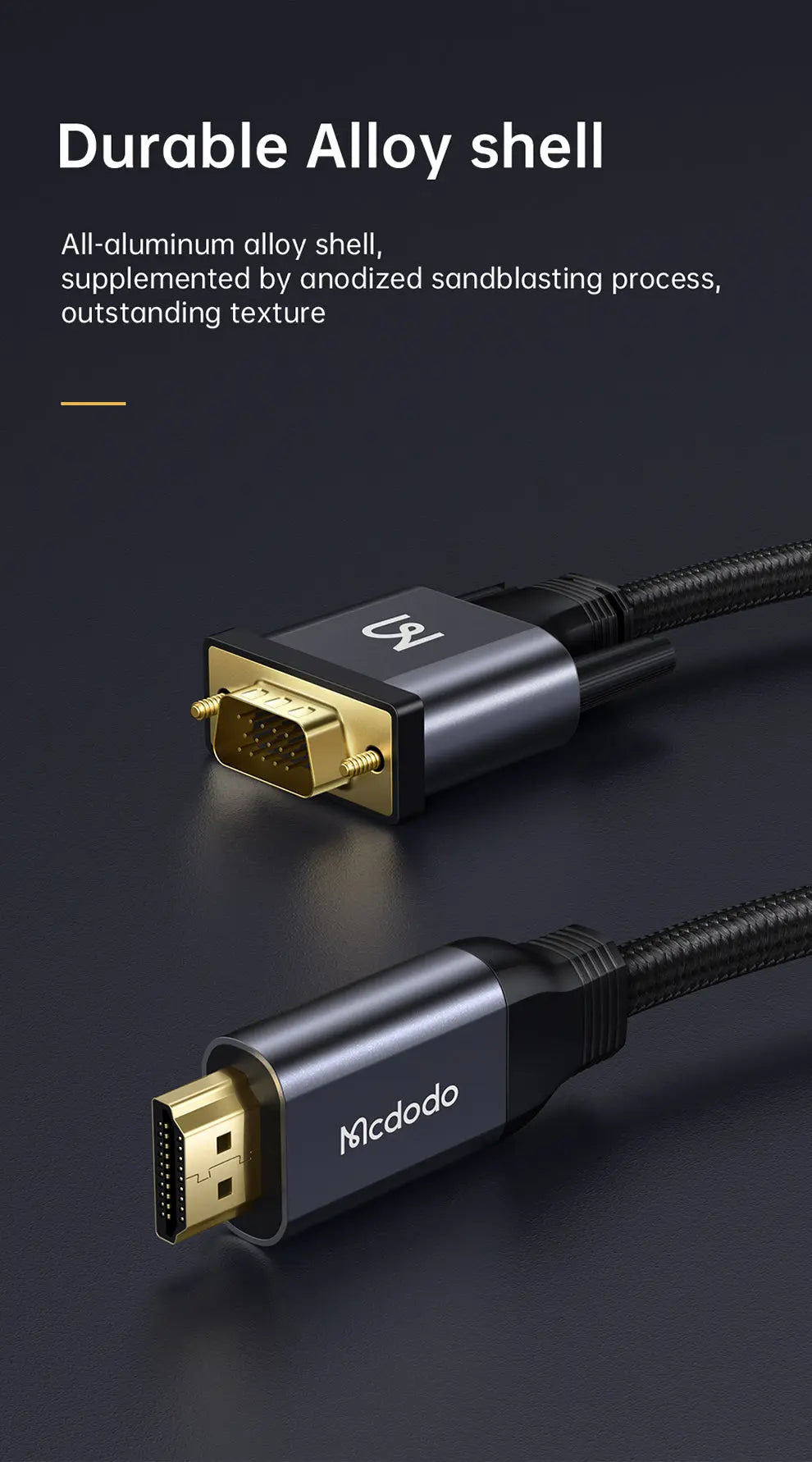 MCDODO HDMI to VGA 2M CA-7770 Tech House Singapore