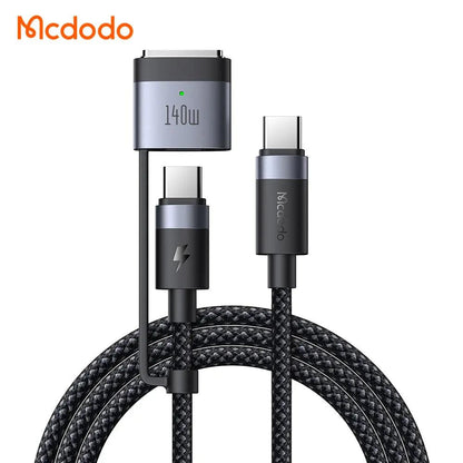 Mcdodo 2-in-1 USB-C to USB-C Cable 240W/140W Charging with (2M) Magnetic 3 Cable CA-0140 Tech House Singapore