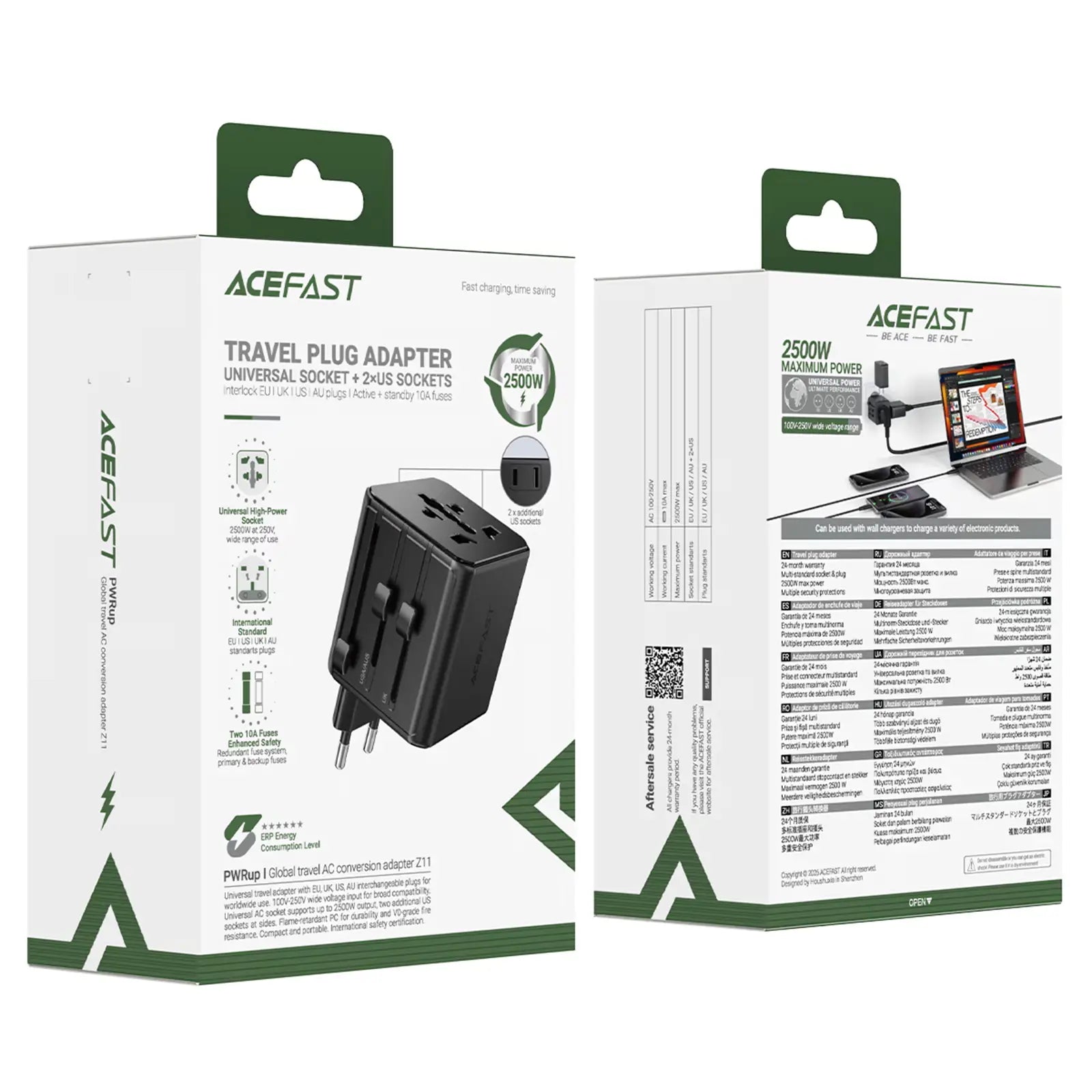 Acefast Z11 Travel Adapter Universal Fast Charging Converter Multi Plug Adapter Tech House Singapore