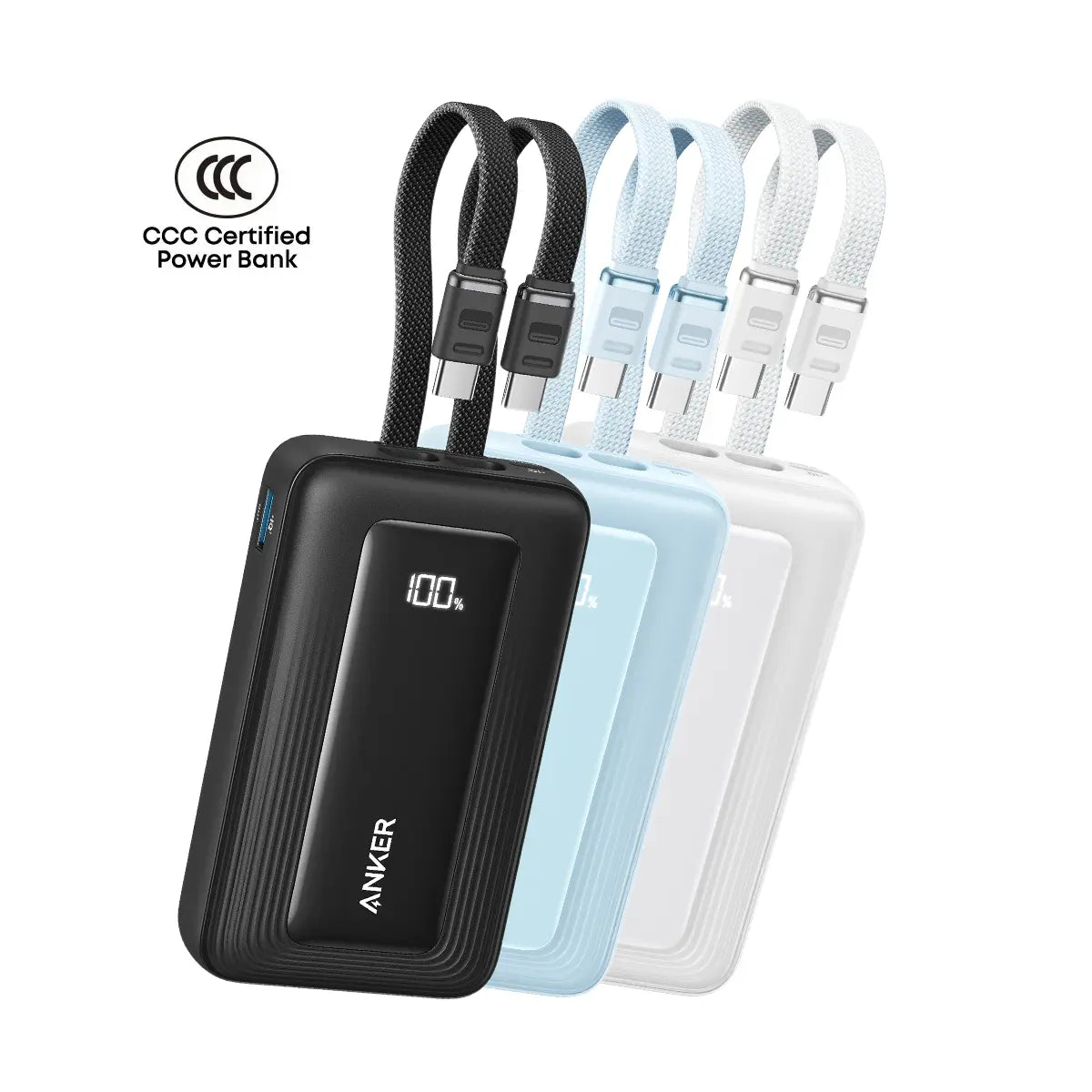 Anker Zolo Power Bank 10000mAh 35W with Built-in Dual USB-C Cable A110L Anker Singapore