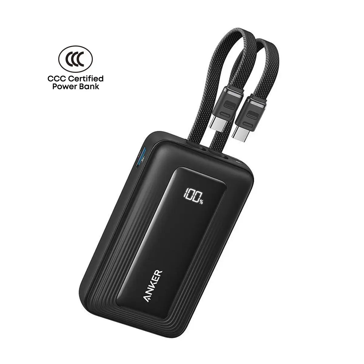 3C Power Bank Anker Zolo Powerbank CCC 20000mAh 45W Fast Charging Built-in Dual USB C Cable Portable Charger A110M --- Singapore