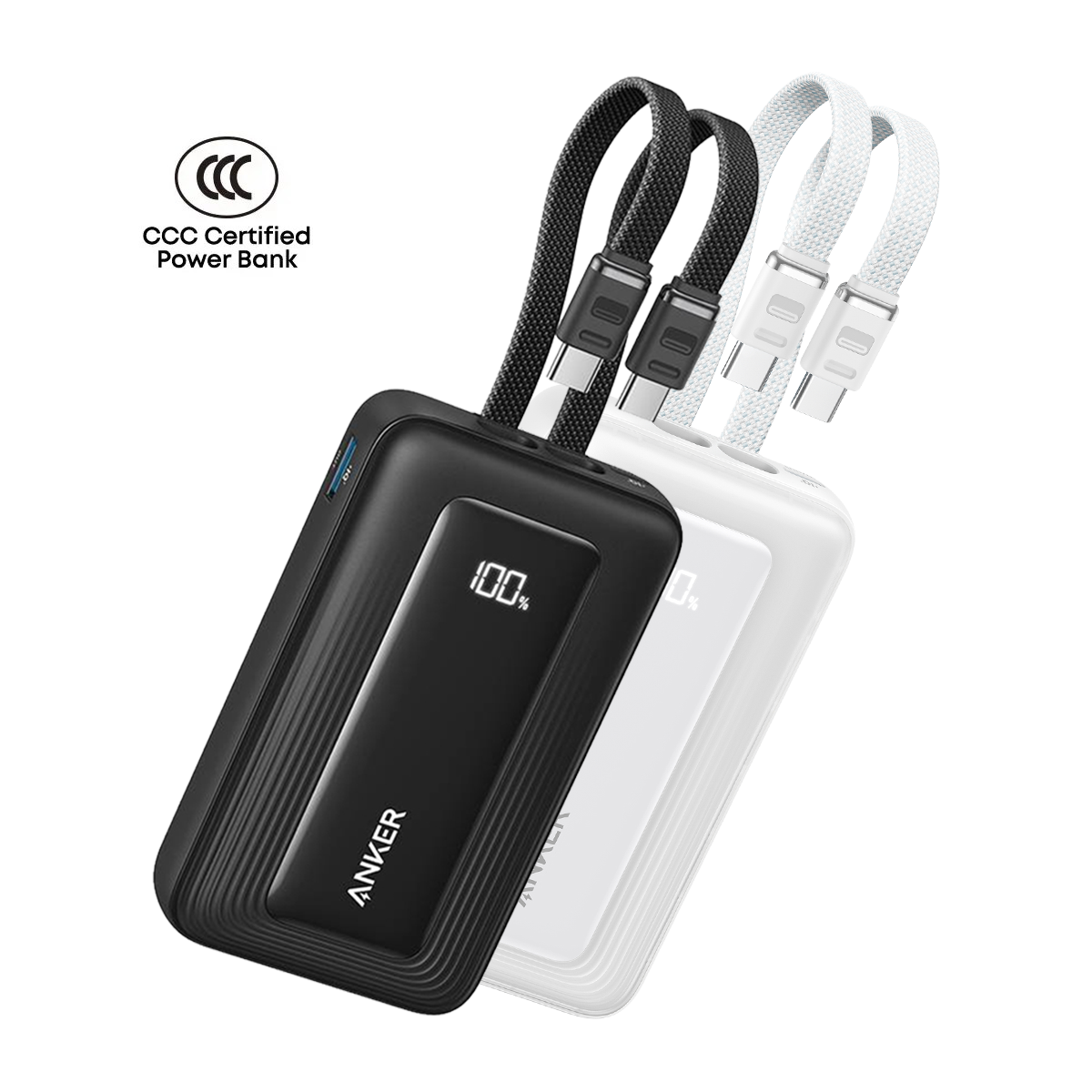 Anker Zolo Power Bank 20000mAh 45W Fast Charging Built-in Dual USB C Cable A110M Tech House Singapore