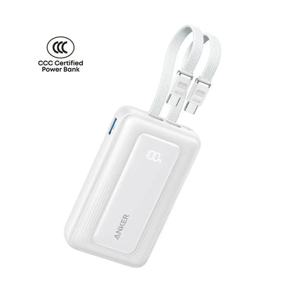 Anker Zolo Power Bank 20000mAh 45W Fast Charging Built-in Dual USB C Cable A110M Tech House Singapore
