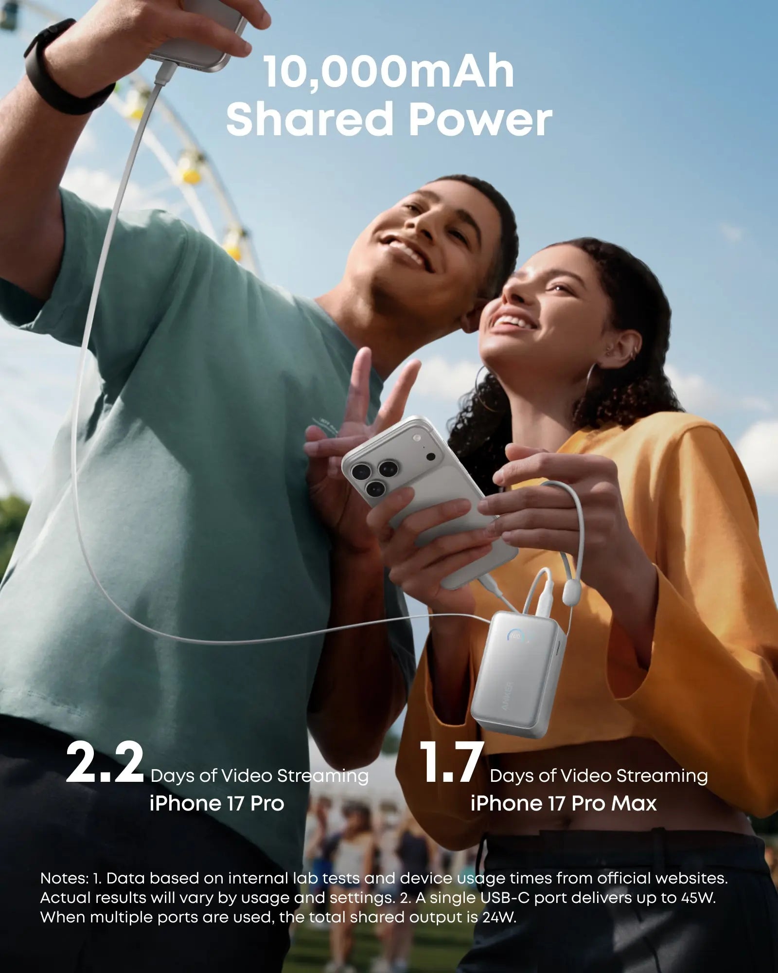 Anker Nano Power Bank 10000mAh 45W with Built-In Retractable USB-C Cable A1638 Tech House Singapore