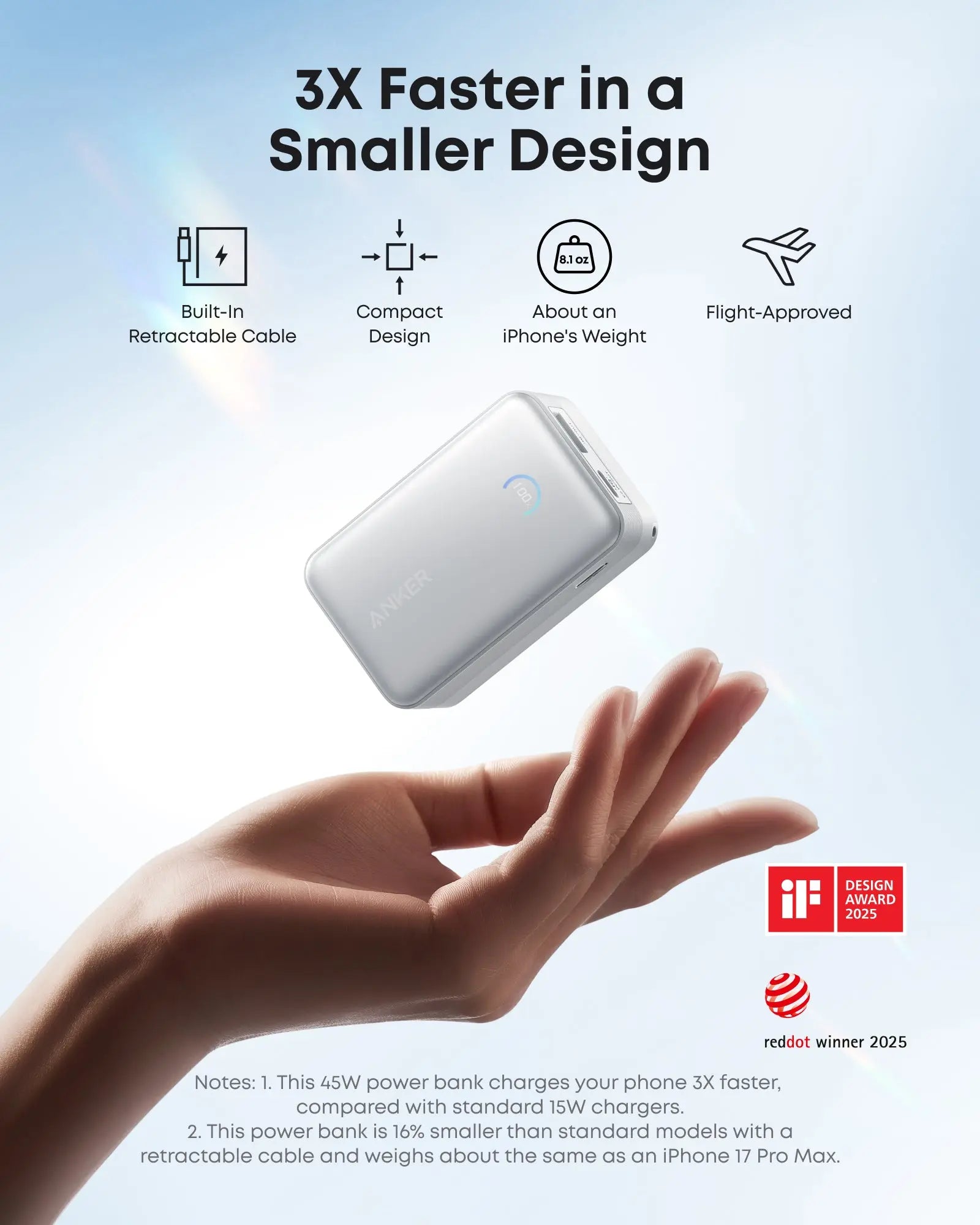 Anker Nano Power Bank 10000mAh 45W with Built-In Retractable USB-C Cable A1638 Tech House Singapore