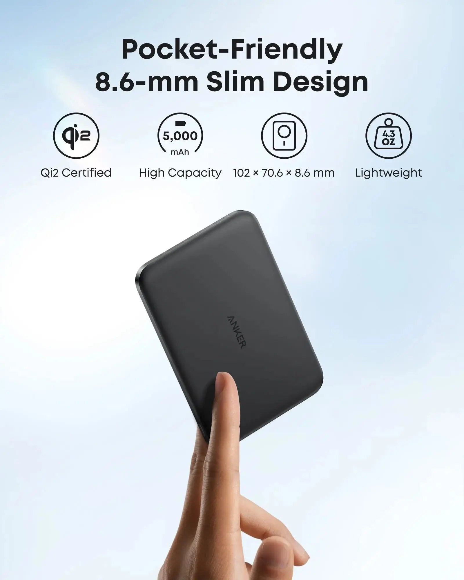 Anker MagGo Nano Ultra-Slim 5000mAh Qi2 Certified 15W Power Bank A1665 Tech House Singapore