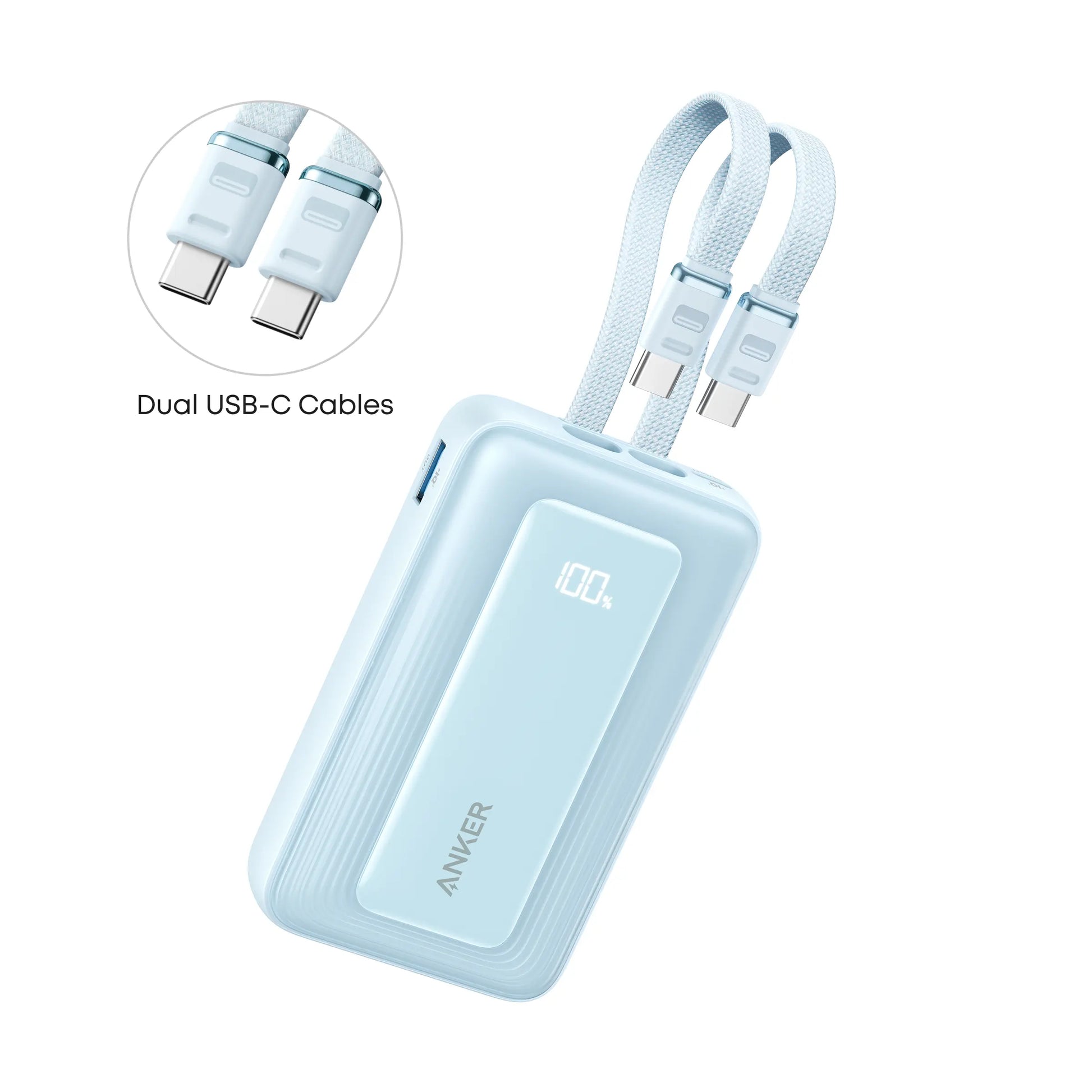 Anker Zolo Power Bank 20000mAh 35W with Built-in Dual USB-C Cables A1681H12 Tech House Singapore