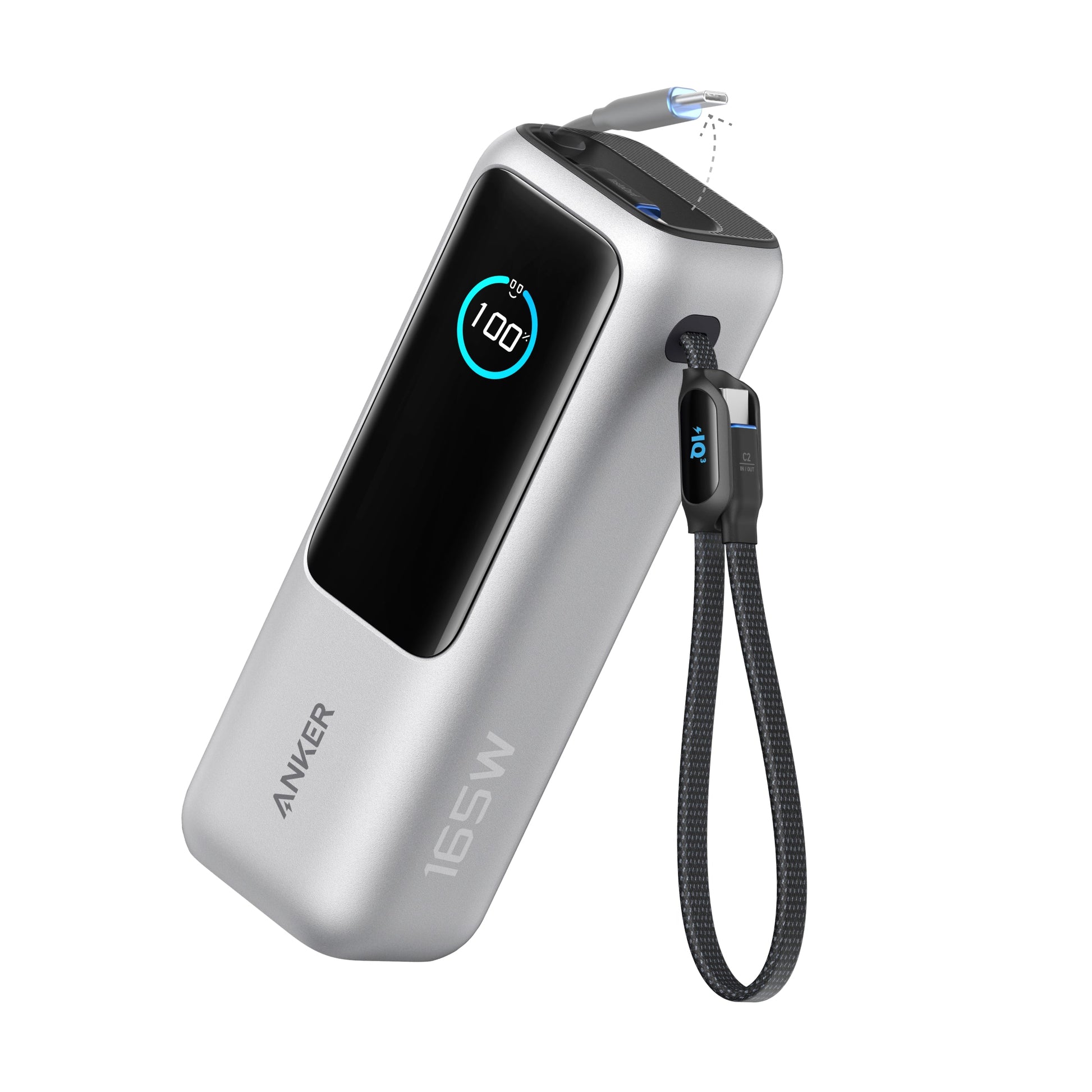 Anker Power Bank 25000mAh 165W Ultra-Fast Portable Charger with Built-In and Retractable USB C Cables A1695 Anker Singapore