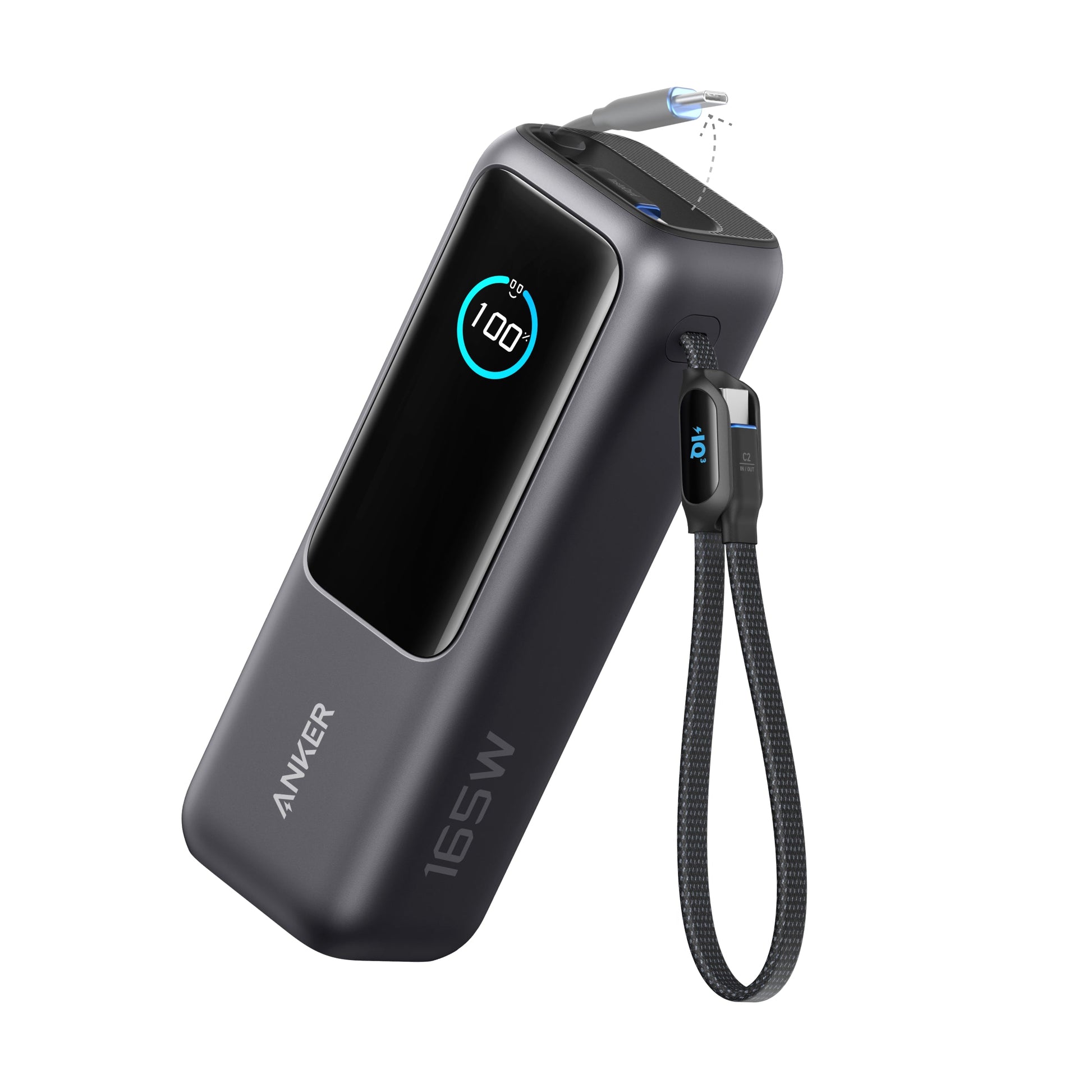 Anker Power Bank 25000mAh 165W Ultra-Fast Portable Charger with Built-In and Retractable USB C Cables A1695 Anker Singapore