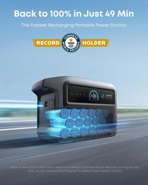 Anker SOLIX C1000 Gen 2 Portable Power Bank Station - 1024Wh | 2000W (Peak 3000W) 9-Port Generator A1763 Tech House Singapore