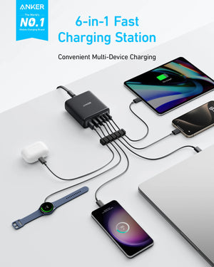 Anker Charger 112W 6 Ports USB C Charger SG 3 Pin Plug USB Charger A2154 Anker Singapore