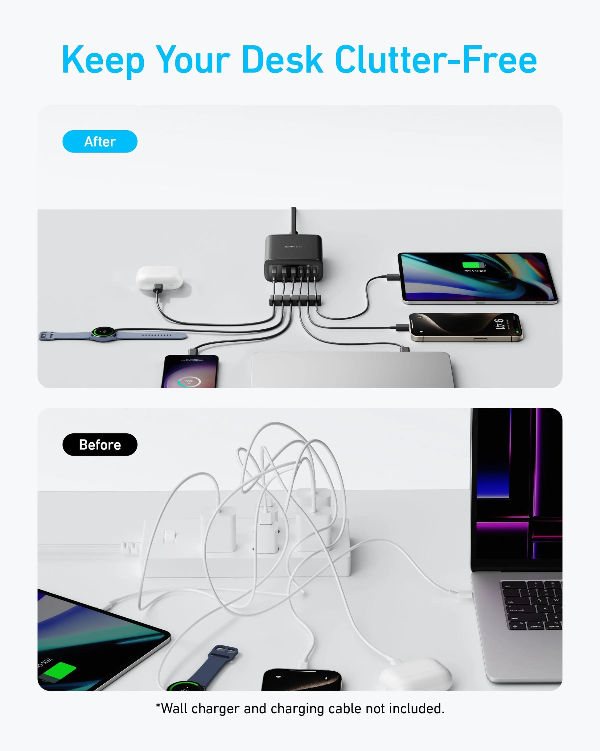 Anker Charger 112W 6 Ports USB C Charger SG 3 Pin Plug USB Charger A2154 Anker Singapore