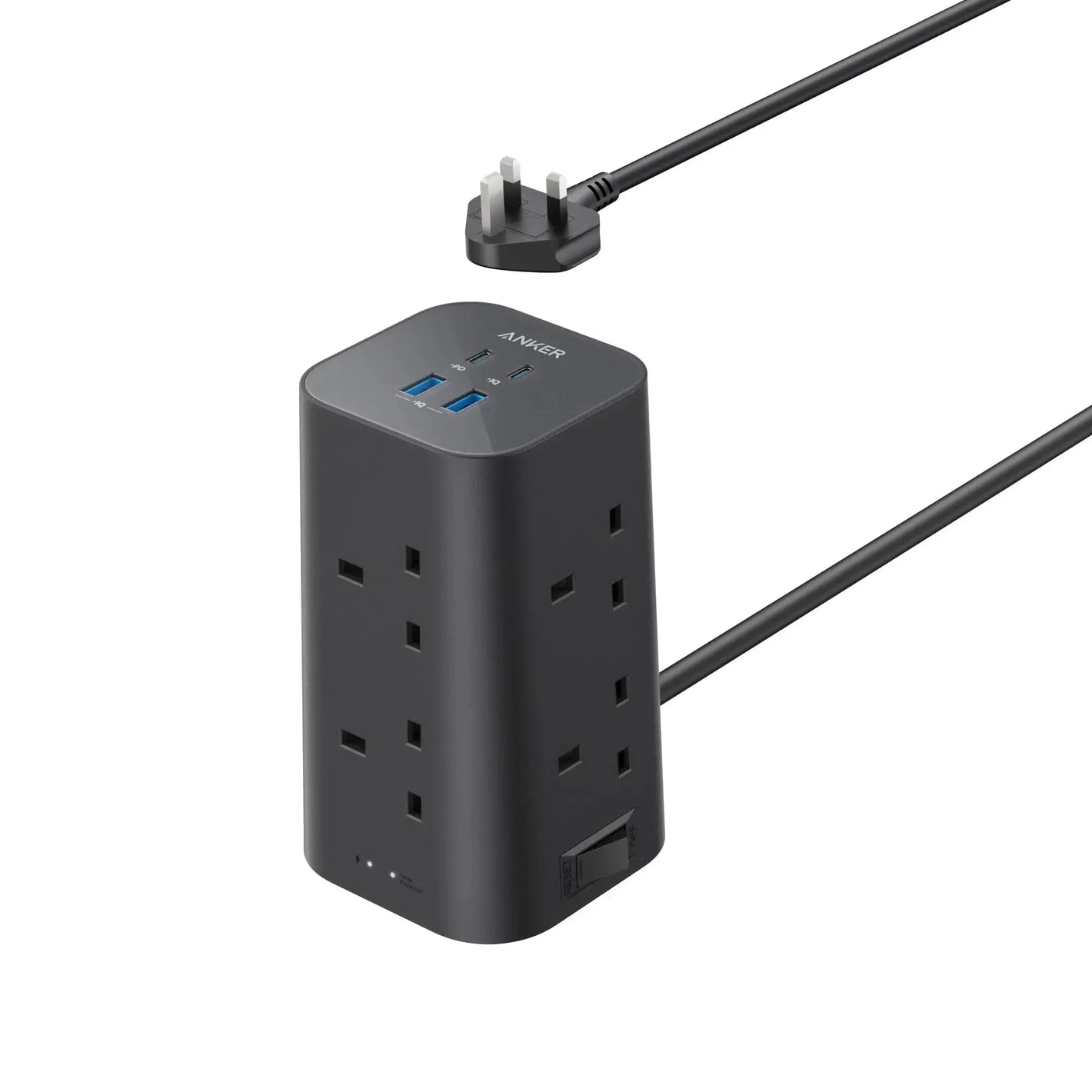 Anker Tower Extension Cord 12-in-1 Power Strip 20W Extension Plug A9185 Tech House Singapore