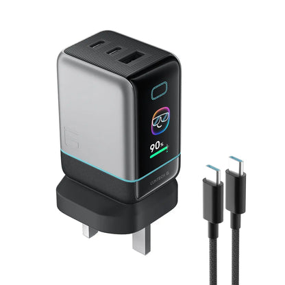 CUKTECH 6 Charger Ultra with Smart Display 100W GaN Charger with USB-C Cable AD653U-UK Tech House Singapore