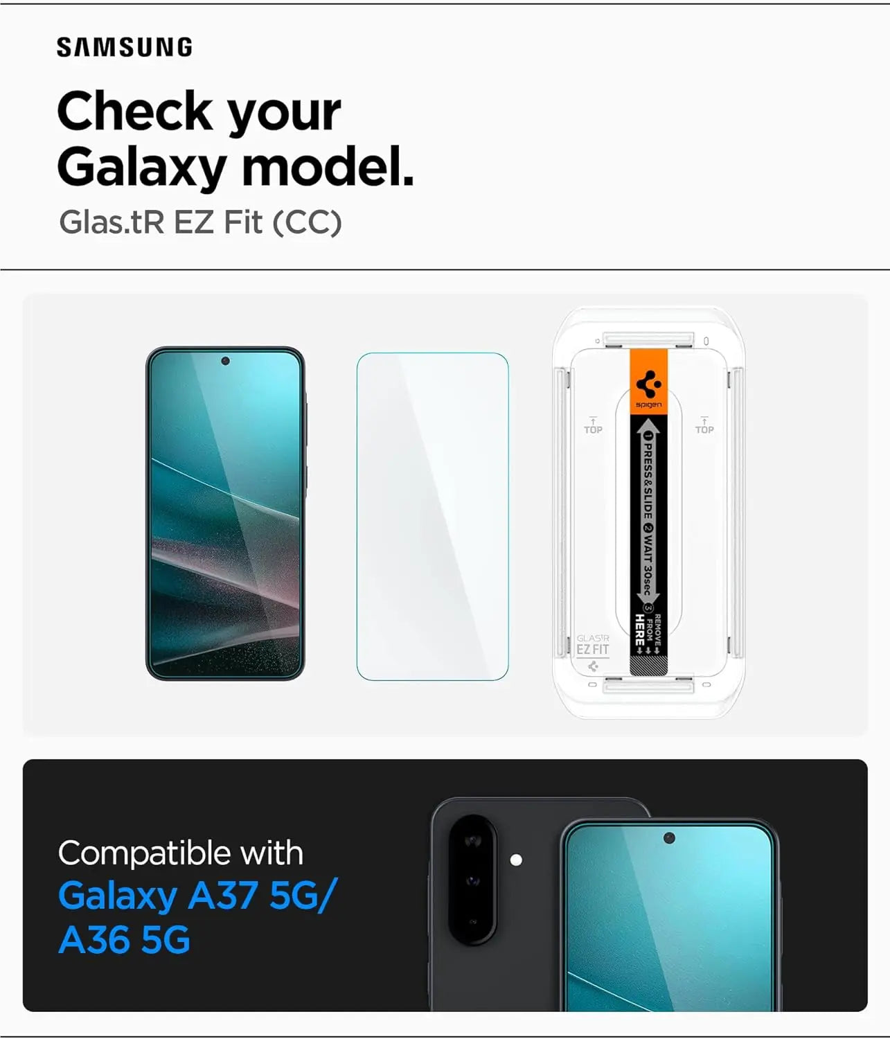 [2 Pack] Samsung A37 5G / A36 5G Screen Protector Glas.tR EZ Fit Tech House Singapore