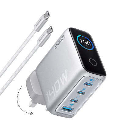 Anker Charger 140W, 4-Port Foldable PD 3.1 USB-C GaN Charger B2697 - Tech House - Singapore