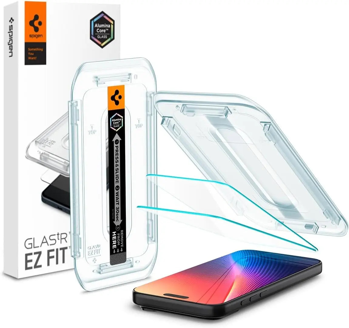 Spigen [2 Pack] iPhone 17 Pro / 17 / 16 Pro Tempered Glass EZ Fit Spigen Singapore