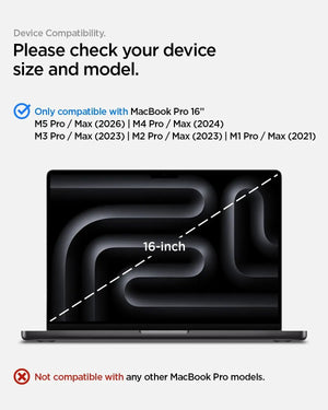 Spigen MacBook Pro 16 inch (2026/2024/2023/2021) Privacy Screen Protector SafeView Tempered Glass Spigen Singapore Singapore