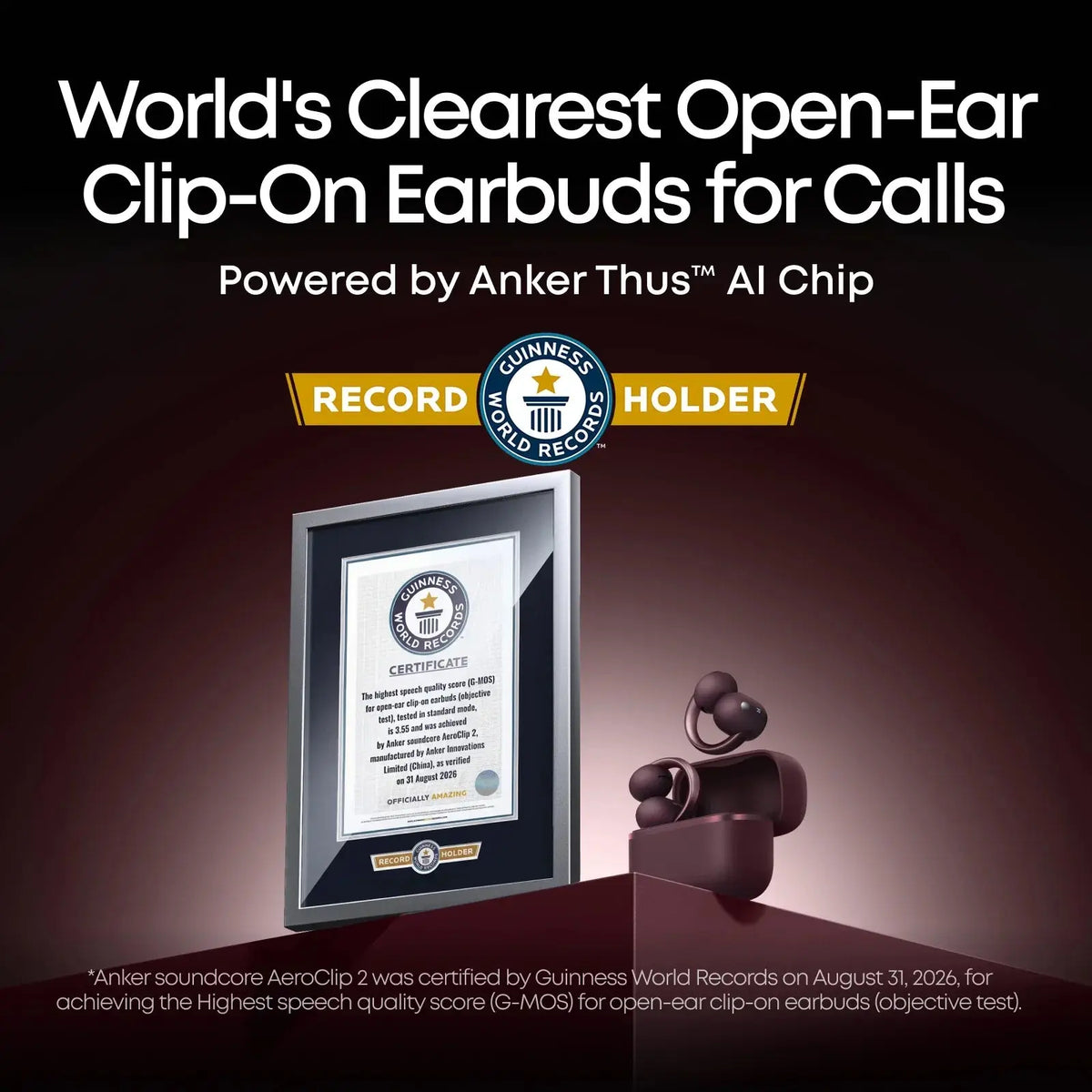 Soundcore Aeroclip 2 | Guinness-Certified Clip-On Earbuds for Clear Calls D1105 Tech House Singapore