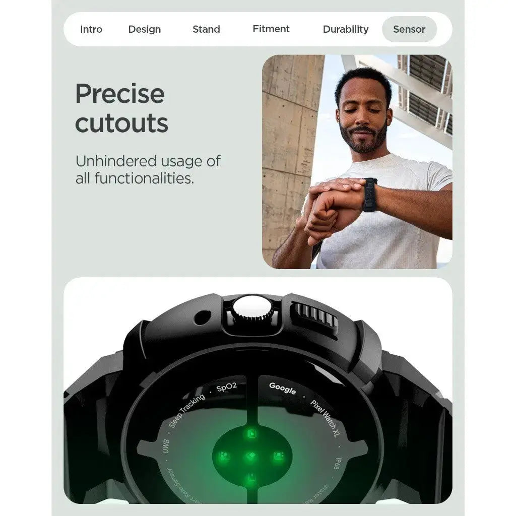 Google Pixel Watch 4 Case (45mm) Rugged Armor Pro with Charger Stand Spigen Singapore Singapore