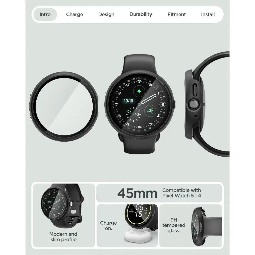 Spigen Google Pixel Watch 5 / 4 (45mm) Case Thin Fit 360 with Tempered Glass Spigen Singapore Singapore