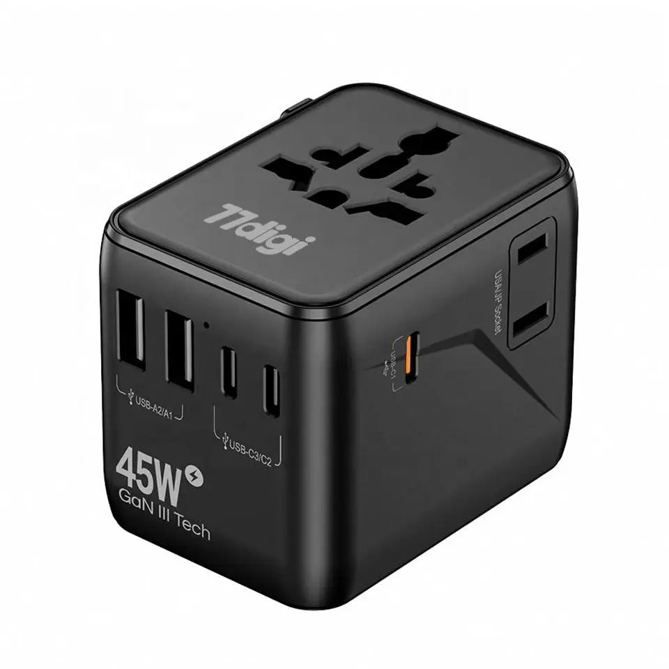 77digi 45W 3 Type-C + 2 USB A Travel Adapter - Tech House - Singapore