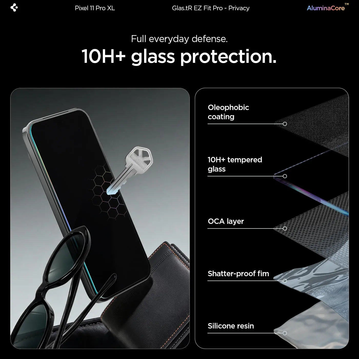 [2 Pack] Spigen Google Pixel 11 Pro XL Privacy Screen Protector EZ Fit Pro Spigen Singapore Singapore