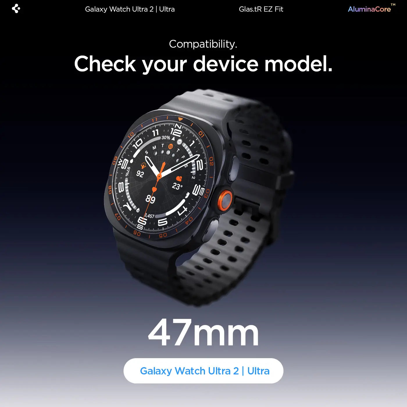 [2 Pack] Spigen Samsung Watch Ultra 2 Screen Protector (47mm) EZ FIT GLAS.tR Spigen Singapore Singapore