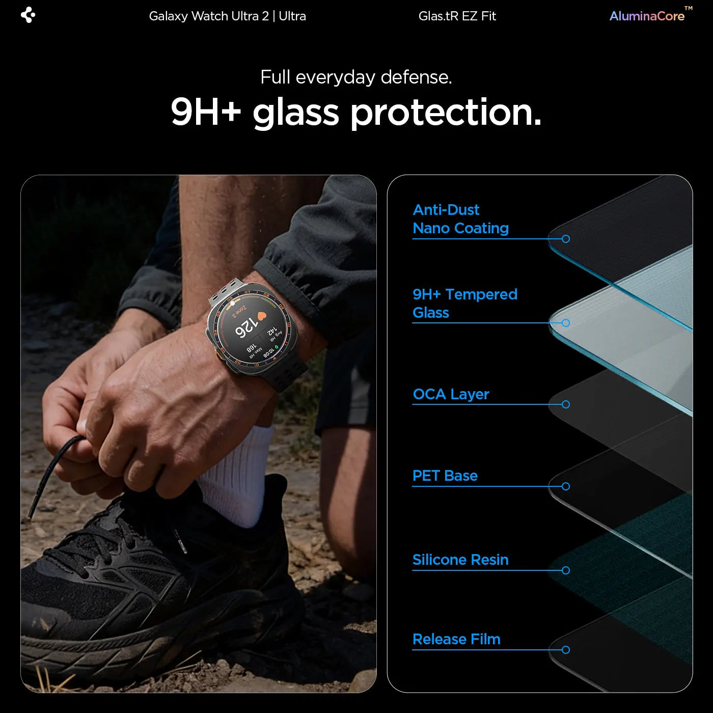 [2 Pack] Spigen Samsung Watch Ultra 2 Screen Protector (47mm) EZ FIT GLAS.tR Spigen Singapore Singapore