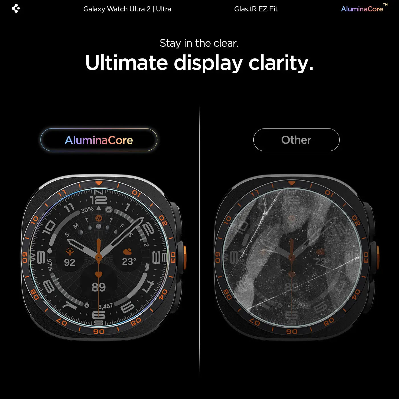 [2 Pack] Spigen Samsung Watch Ultra 2 Screen Protector (47mm) EZ FIT GLAS.tR Spigen Singapore Singapore
