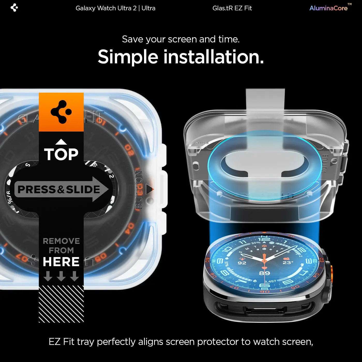 [2 Pack] Spigen Samsung Watch Ultra 2 Screen Protector (47mm) EZ FIT GLAS.tR Spigen Singapore Singapore