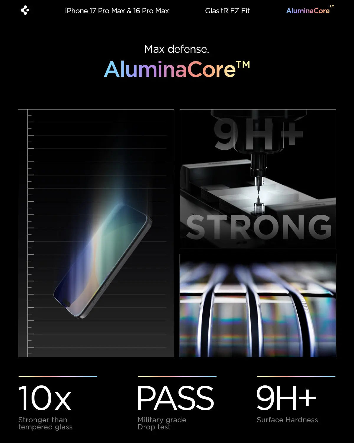 Spigen [2 Pack] iPhone 17 Pro Max / iPhone 16 Pro Max Tempered Glass EZ Fit Spigen Singapore