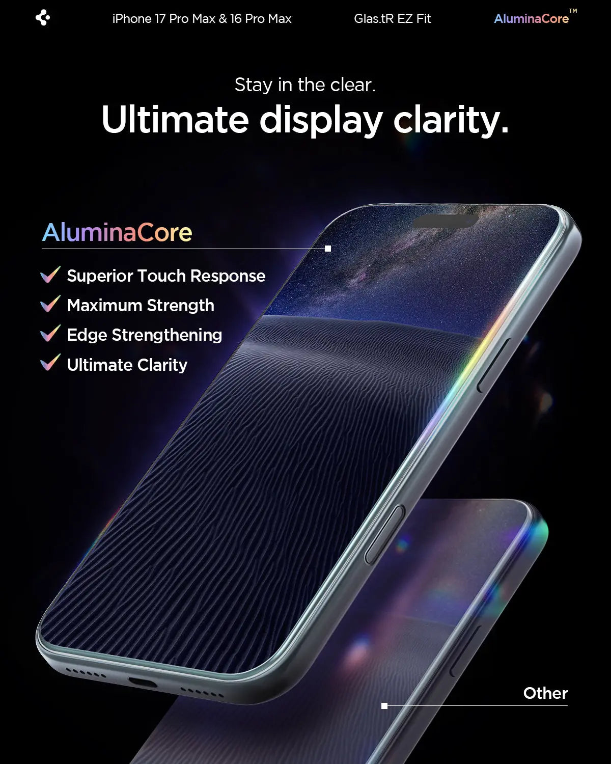 Spigen [2 Pack] iPhone 17 Pro Max / iPhone 16 Pro Max Tempered Glass EZ Fit Spigen Singapore