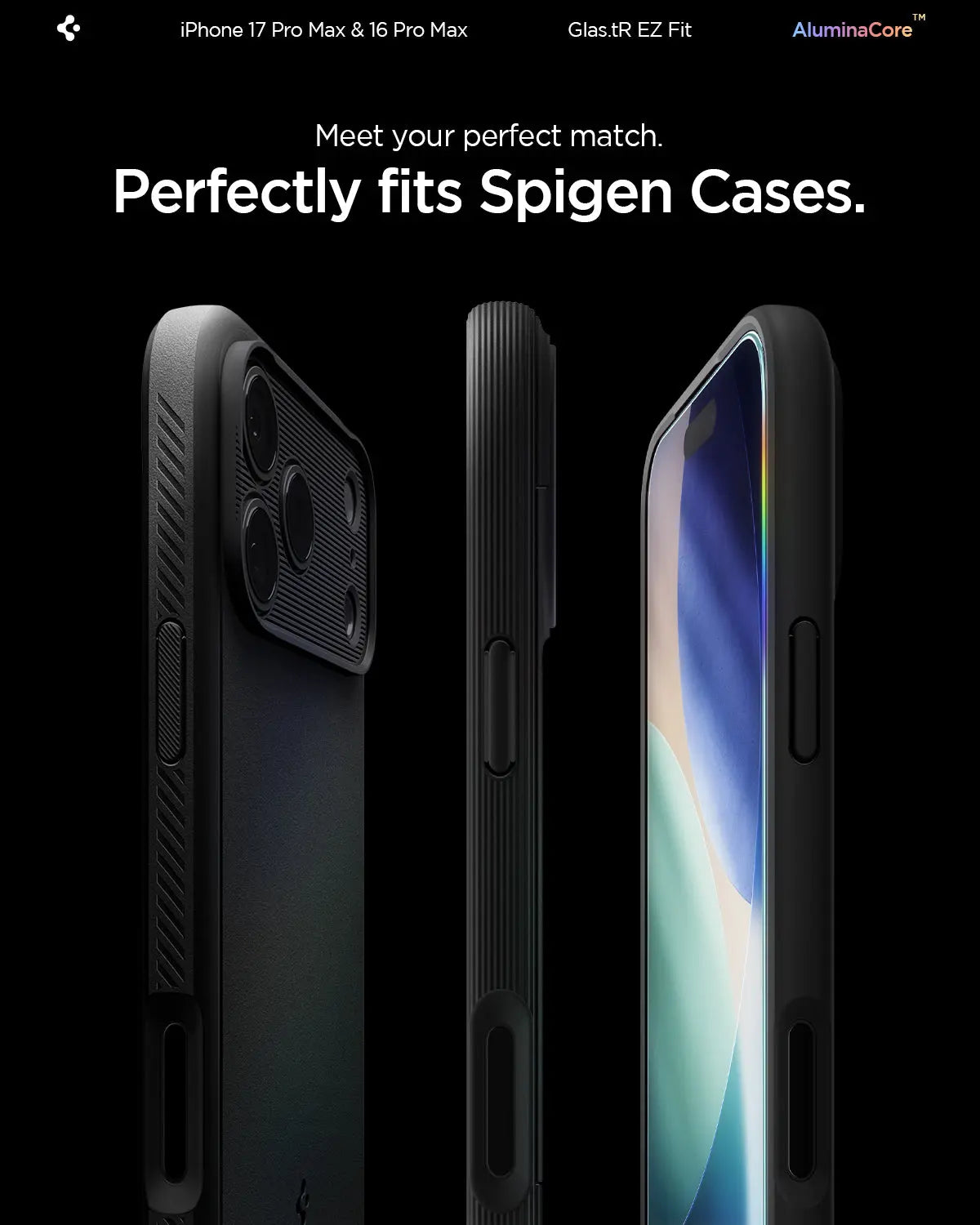 Spigen [2 Pack] iPhone 17 Pro Max / iPhone 16 Pro Max Tempered Glass EZ Fit Spigen Singapore