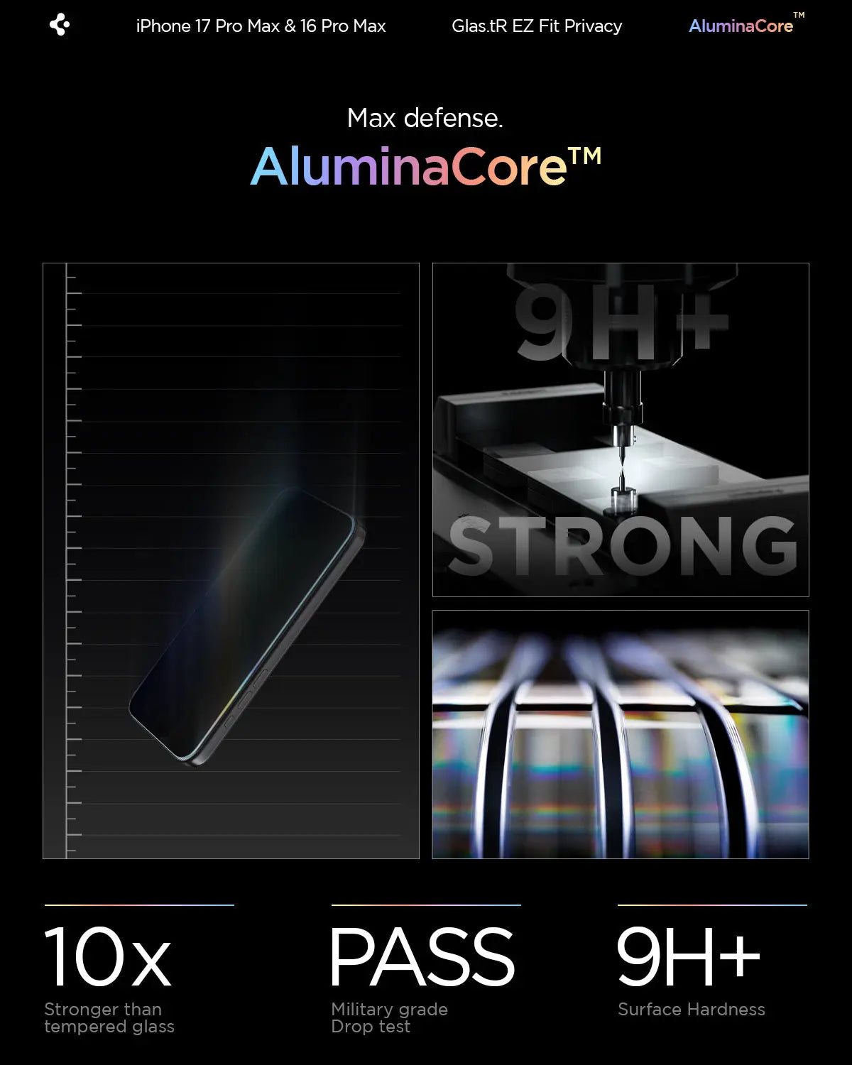 Spigen [2 Pack] iPhone 17 Pro Max / iPhone 16 Pro Max Privacy Screen Protector EZ Fit Spigen Singapore