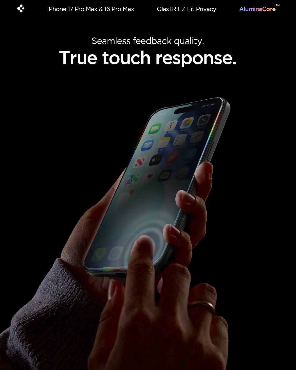 Spigen [2 Pack] iPhone 17 Pro Max / iPhone 16 Pro Max Privacy Screen Protector EZ Fit Spigen Singapore