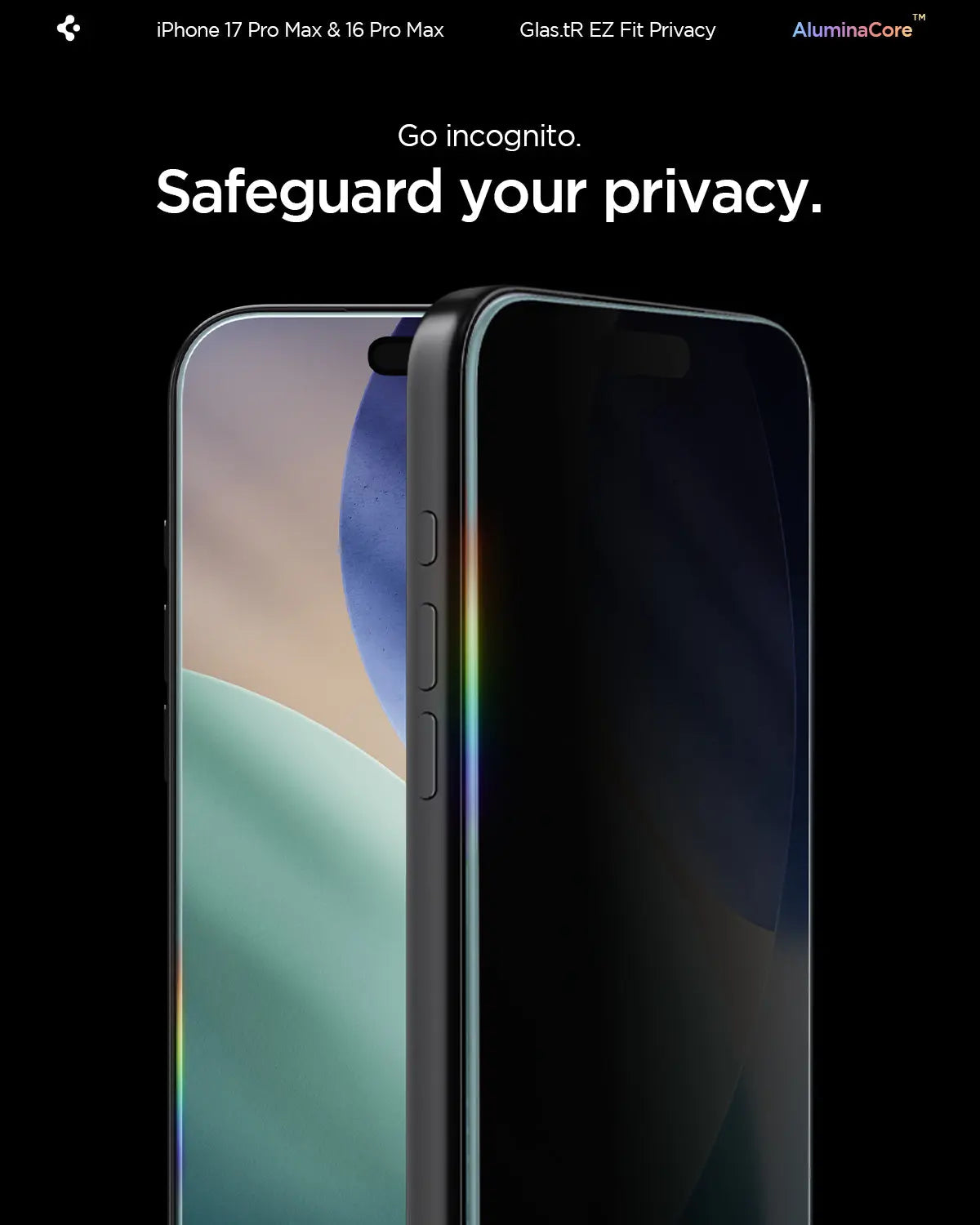 Spigen [2 Pack] iPhone 17 Pro Max / iPhone 16 Pro Max Privacy Screen Protector EZ Fit Spigen Singapore