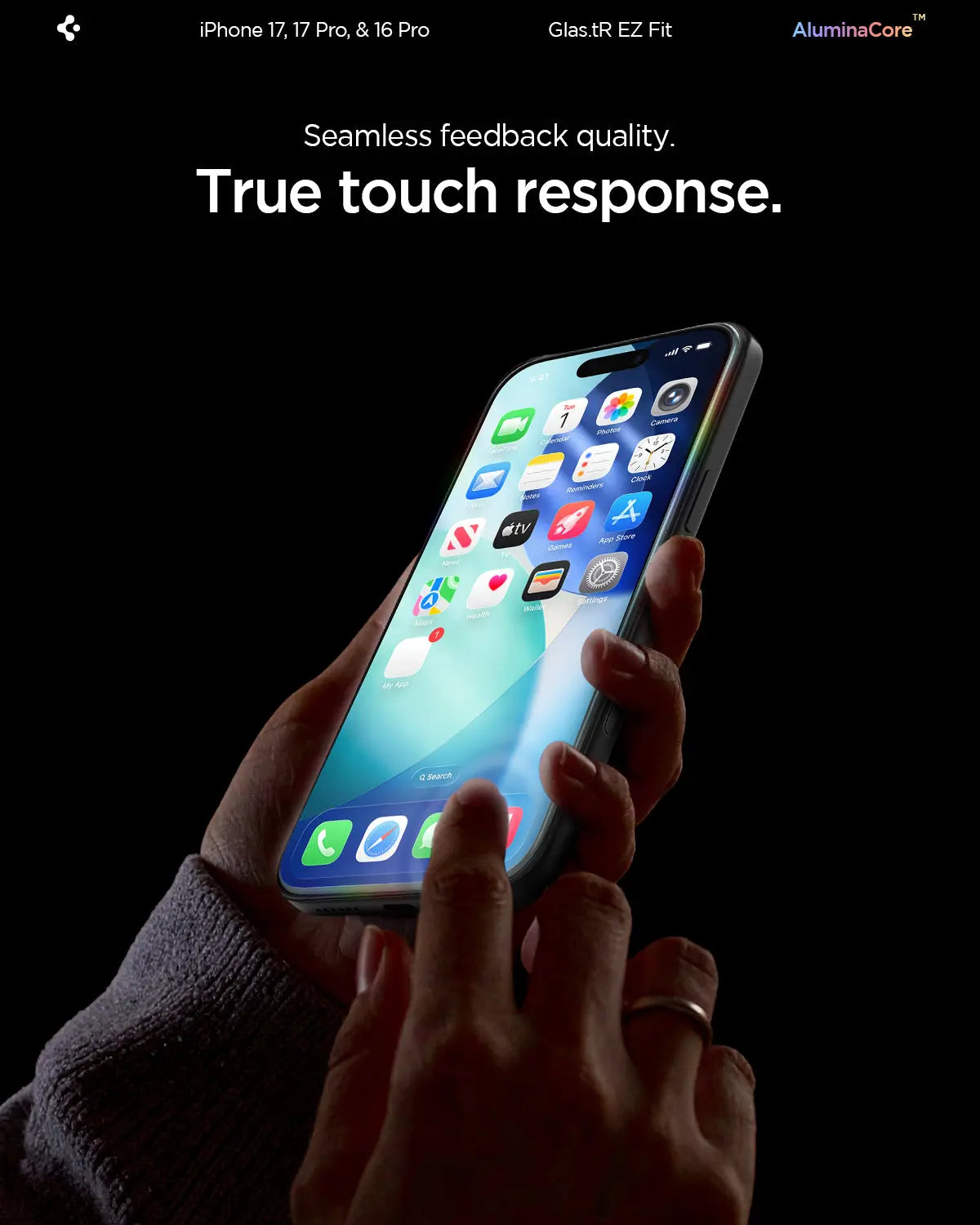 Spigen [2 Pack] iPhone 17 Pro / 17 / 16 Pro Tempered Glass EZ Fit Spigen Singapore