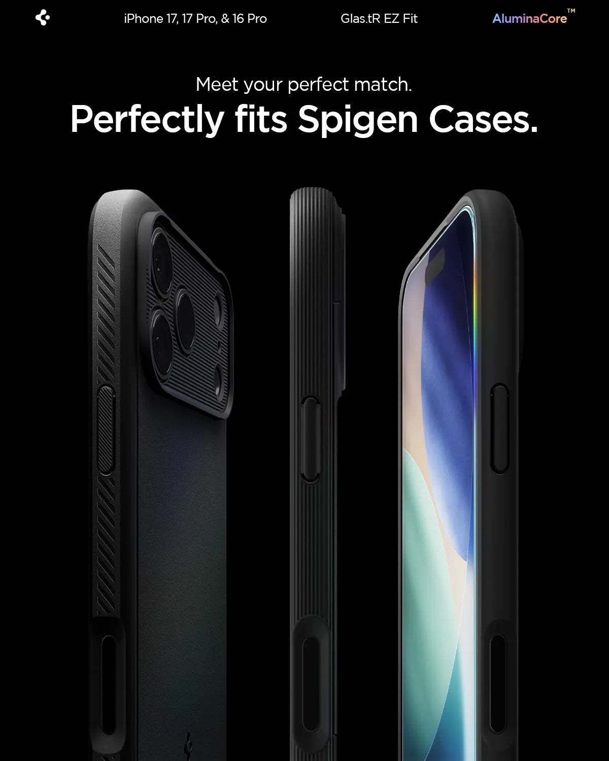 Spigen [2 Pack] iPhone 17 Pro / 17 / 16 Pro Tempered Glass EZ Fit Spigen Singapore